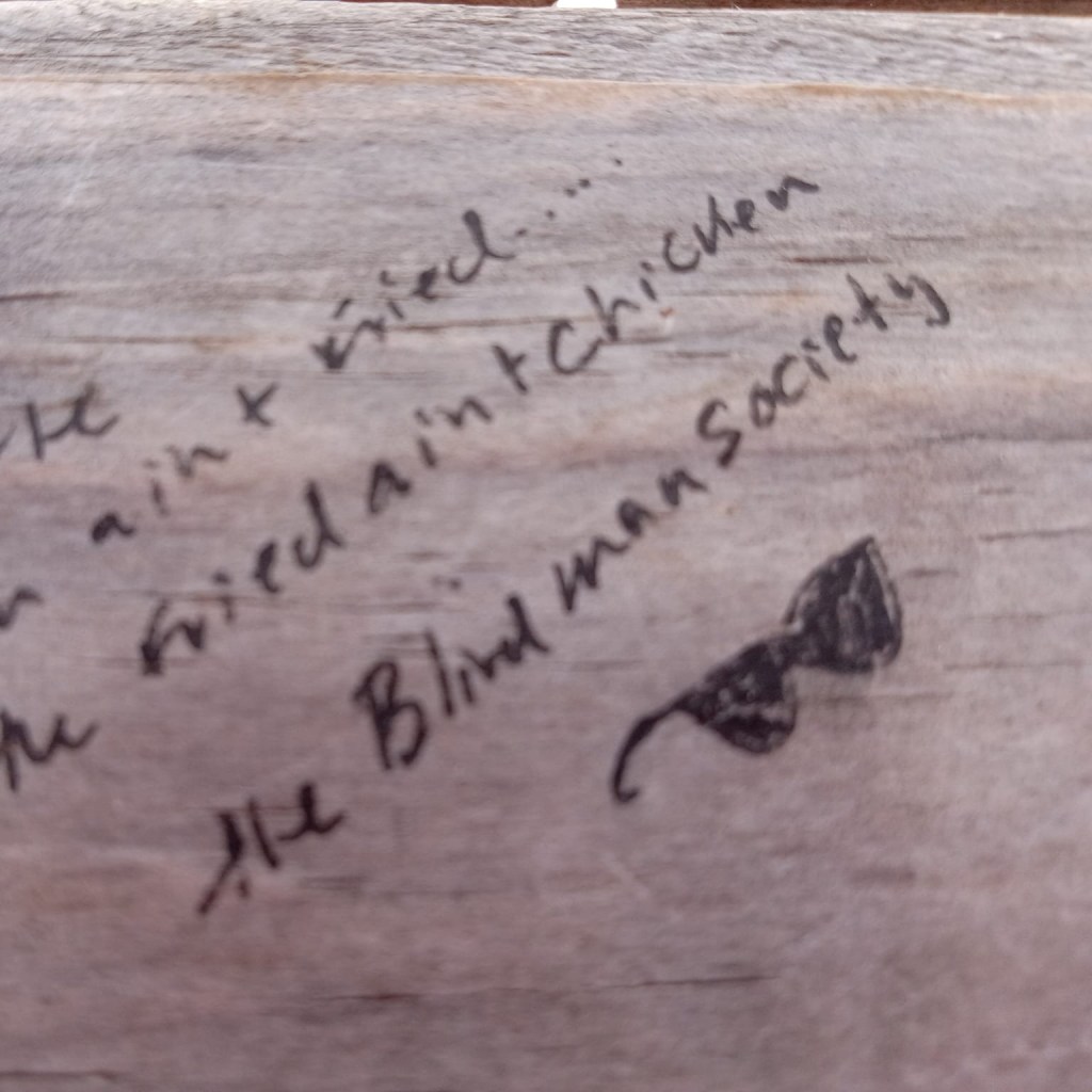 The Blind Man takes his glasses&nbsp;off….